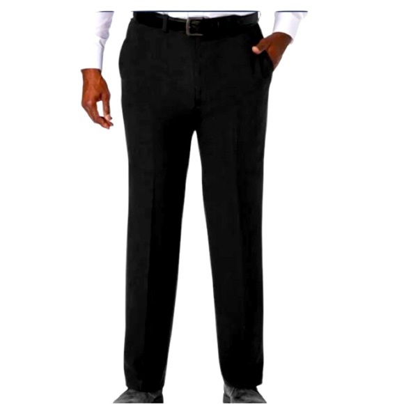 Haggar Mens black Dress Pants Cool 18 Pro big man classic comfort waist 48/26 - Picture 2 of 5